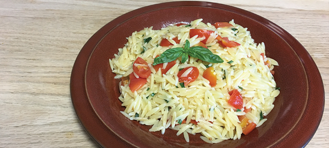 Basil Orzo for One